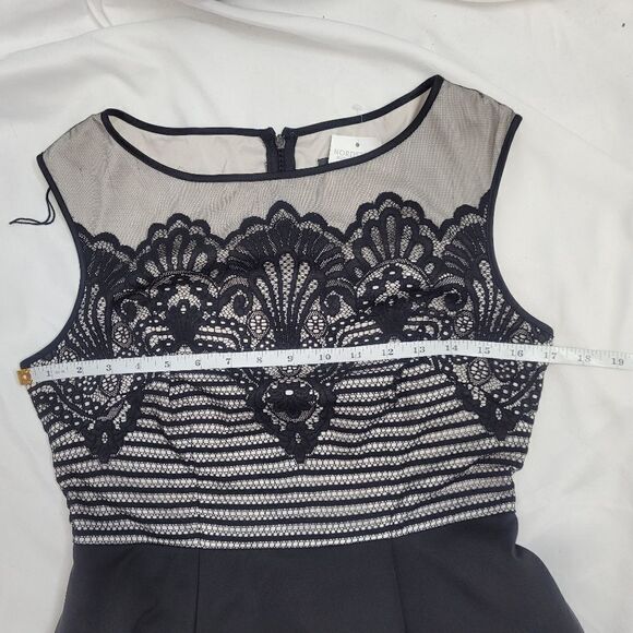 NEW ADRIANNA PAPELL dress black lace sleeveless formal with pockets 6 - Picture 9 of 12